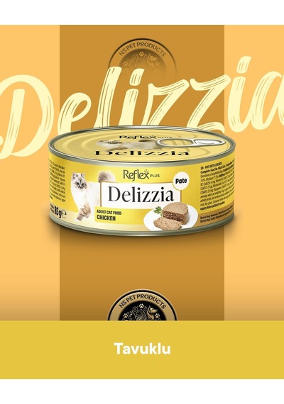 Reflex Plus Delizzia Yetişkin Tavuklu Pate Kedi Maması 6x85 Gram
