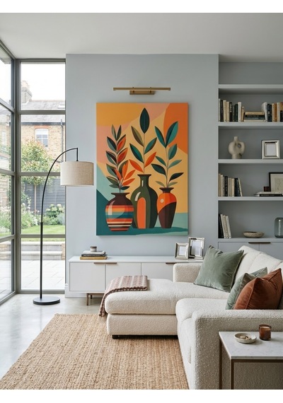 Tablo 60x90 Cm Büyük Boy Kafe Ve Salon Hediyelik Duvar Aksesuarı Bej - Siyah