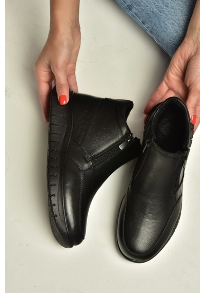 Fox Shoes Z555260203 Siyah Hakiki Deri Kadın Bot