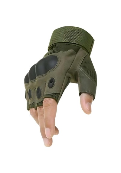 Genel Markalar Unisex Yarım Parmak Korumalı Taktik Outdoor Eldiven - Haki, 2xl Beden Haki - 907429595 Haki