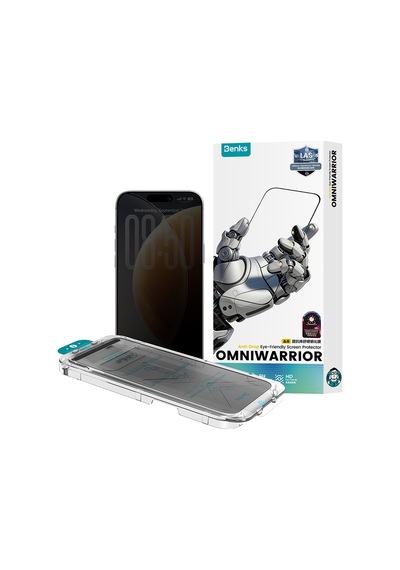 İphone 16 Pro Max Uyumlu Benks Omniwarrior Privacy Cam Ekran Koruyucu Uygulama Aparatlı Siyah