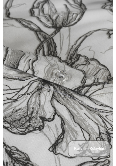 Elart Line Art Nevresim Takımı Çift Kişilik Lastikli Çarşaf 200x220 Cm Renksiz
