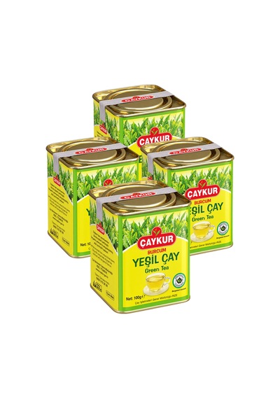 Burcum Yeşil Dökme Çay Teneke Kutu 100 Gr. Dörtlü Paket