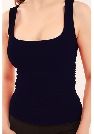 Balenbi Kadın Basic Geniş Askılı Uzun Penye Body 1068 Lacivert