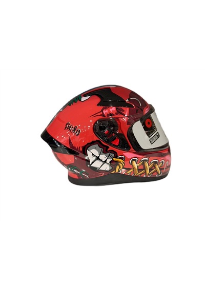 Shiro Katana Sv Psyco Kapalı Kask Bordo - Turuncu