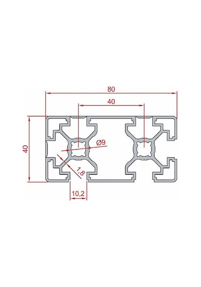 Doğuş Kalıp 40x80 Kapalı Sigma Profil Alüminyum Profil - 1 Metre