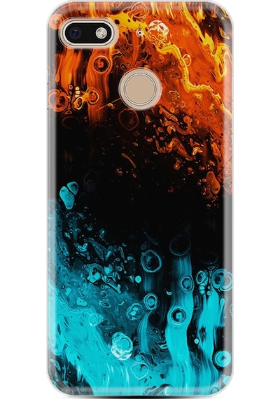 General Mobile Gm 8 Go Kılıf Silikon Orange Blue Color 1665