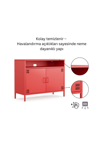 Tv Ünitesi, Tv Dolabı,2 Kapaklı, Açık Raflı 100,50 X 40 X 79,50 Cm Ral 3020 Kırmızı Tv Ünitesi, Tv Dolabı,2 Kapaklı, Açık Raflı 100,50 X 40 X 79,50 Cm Ral 3020 Kırmızı