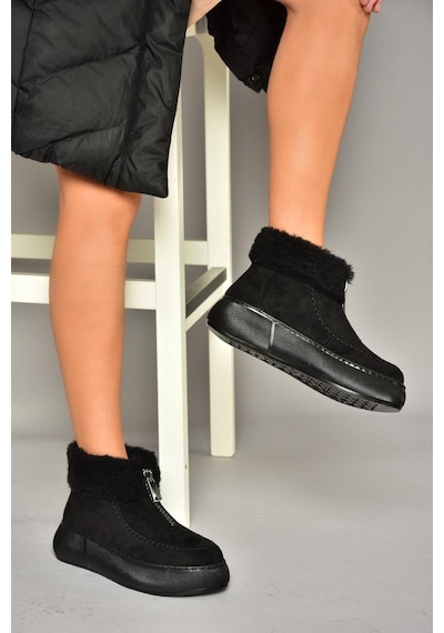Fox Shoes T811231102 Siyah Süet Kadın Bot Siyah-Süet Siyah