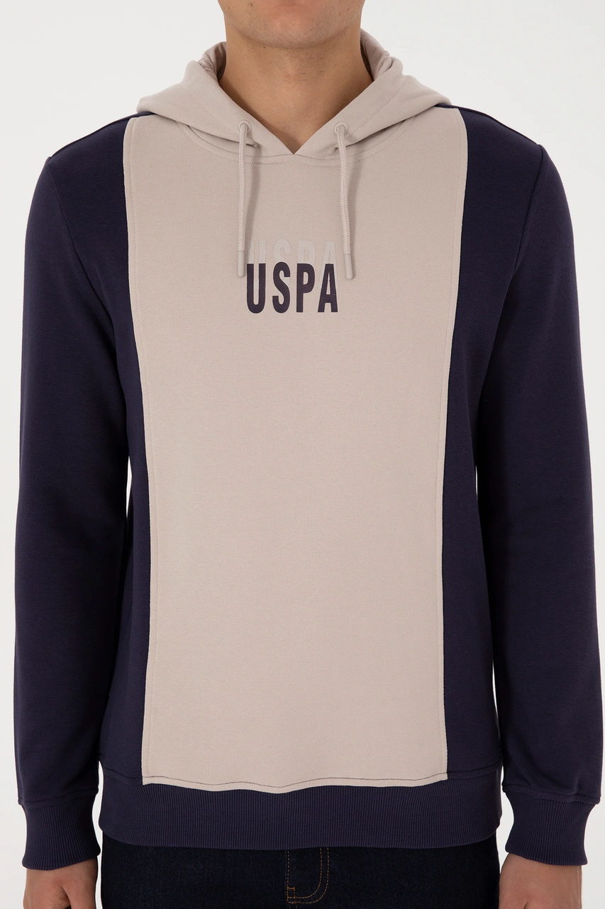 U.S. Polo Assn. Erkek Regular Fit Kapüşonlu Mürdüm Sweatshirt 50316365-VR074