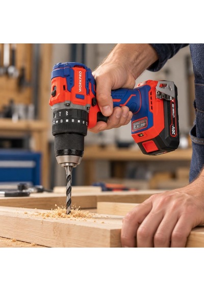 Workpro Wp390019 20volt 2.0ah Li-ion 65nm. Çift Akülü Kömürsüz Profesyonel Şarjlı Darbeli Matkap