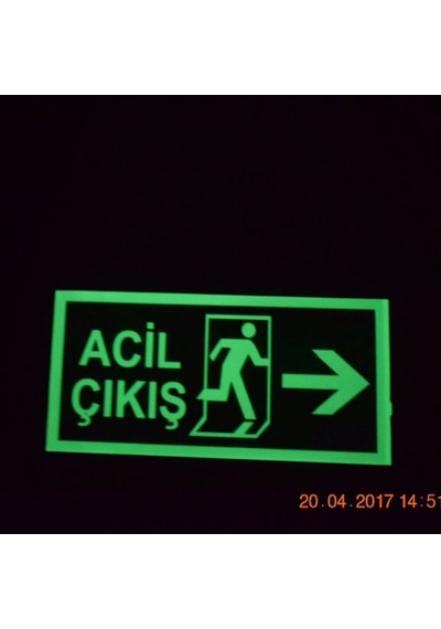 Fosforlu Yön Levhası | Acil Çıkış Sağa