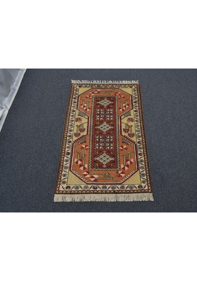 Zehra Abla Halı Vintage El Dokuma Ender Bozalan Milas Muğla Yün Halı 7364 Çok Renkli
