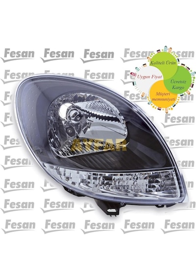 Renault Kangoo Sağ Ön Far Makyajlı Kasa Siyah Çerçeveli 2008-200