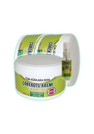 Çörek Otu Kremi 3 Adet 200 Ml Yeşil Kavanoz + 30 Ml Çörek Otu Yağı Diğer