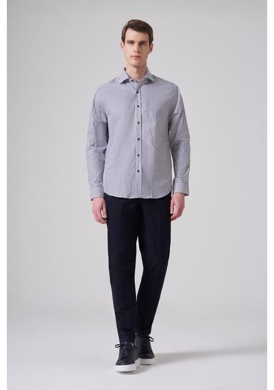 Morven Erkek Lacivert Pamuk Trend Dynamic Fit İtalyan Yaka Gömlek 26mc004041200 Lacivert