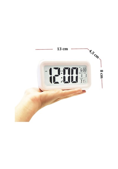 Diwu Optik Masaüstü Saat Takvim Termometre Beyaz Renkli