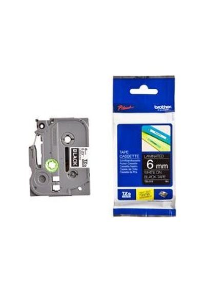 BROTHER P-TOUCH TZE-315 TZE-TAPE 6MM SİYAH ÜZERİNE BEYAZ LAMİNASY