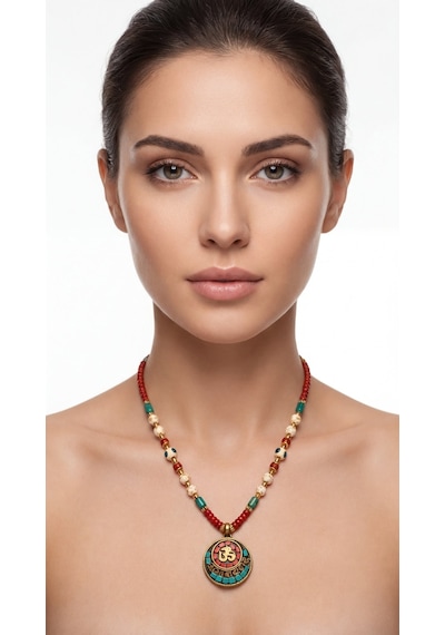 Nomad Terra Madolyon Kolye Kırmızı