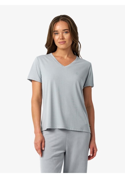 Blackspade Kadın V Yaka T-shirt 60671 - Gri