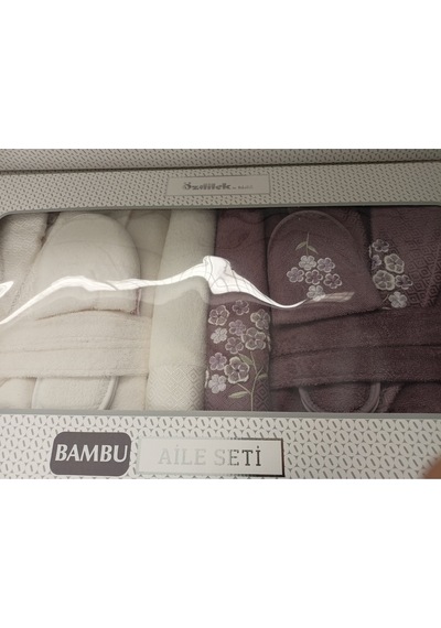 Nancy Happy Set Bambu 6 Parça Krem - Mürdüm