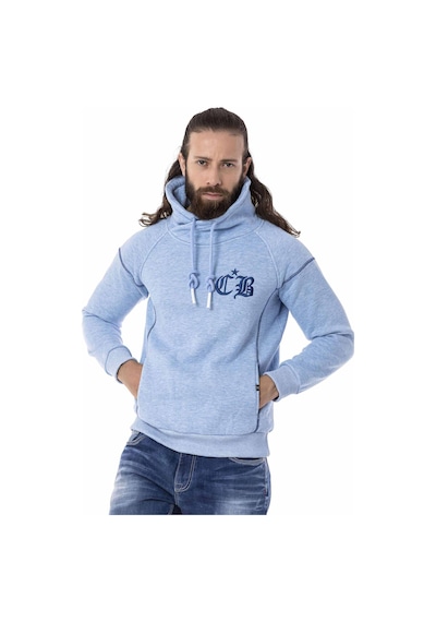 Cipo & Baxx CL529 Jumbo Yaka Kışlık Mavi Sweatshirt Mavi