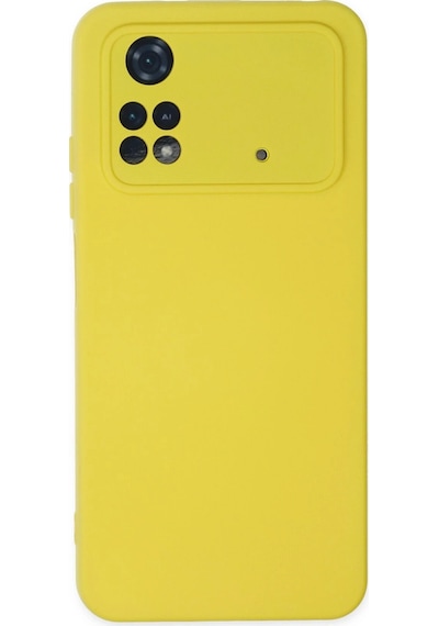 Cosmotex Newface Xiaomi Poco M4 Pro 4g Kılıf Nano İçi Kadife Silikon - Sarı