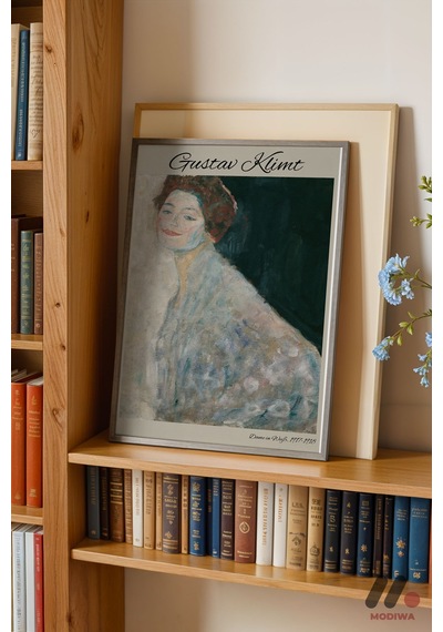 Gustav Klimt Portre, Siyah Çerçeveli Duvar Tablosu - Sanatsever Hediyesi