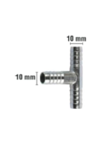 Rakor Metal T Tip Hortum İçin 10mm 2 Adet 5"