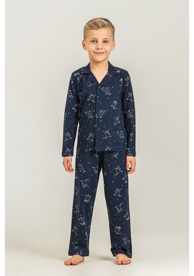 Rolypoly Erkek Çocuk Polar Bear Lacivert Gömlek Pijama Takımı Rp3865-c-v1 Rp3865-c-v1