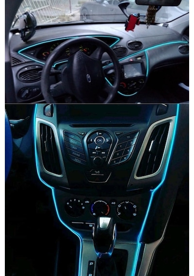 2 Metre Araç Içi Buz Mavisi Torpido Ledi Ip Şerit- Ip Neon Led -