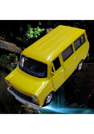 Nostaljik Metal Çek Bırak Ford Sesli Ve Işıklı Minibüs Sarı 1/36 Ölçek Diğer