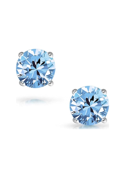 Blue Topaz Altın Tektaş Küpe