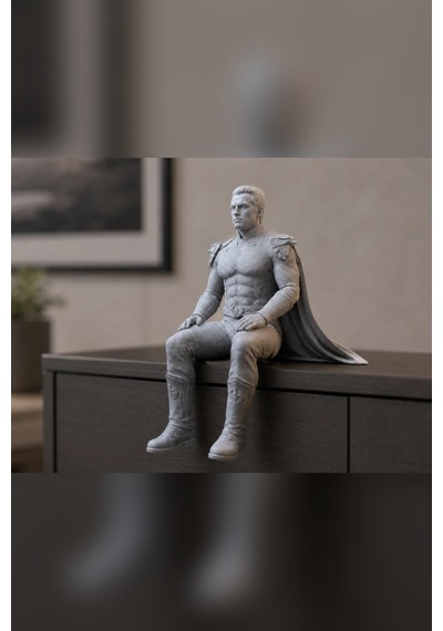Zeroxo Kenara Oturan Süper Kahraman Figürü Pelerinli Biblo 9x8 Cm