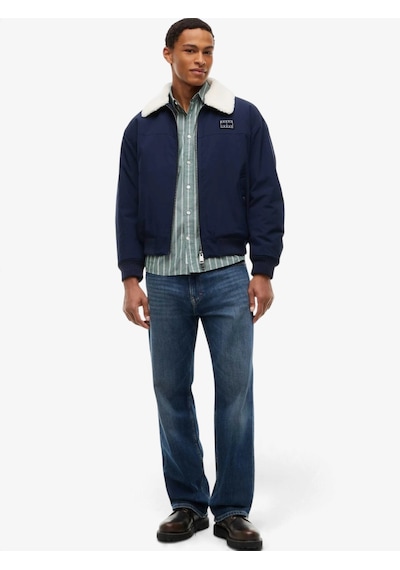 Tommy Hilfiger Tjm Flag Avıator Jacket Erkek Mavi Mont - Dm0dm23499
