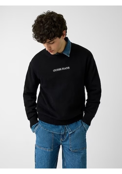 Guess Nakış İşleme Logolu Kazak M4br31z3hm1 Siyah