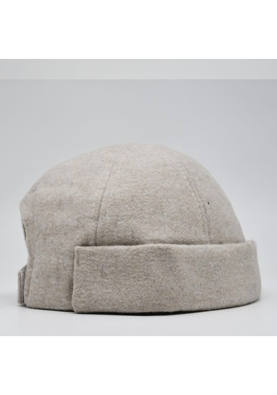 Şapkadan Etnik Desen Kısa Docker Şapka Vintage Cap Kasket Krem