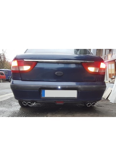 Oto H.i.t. Renault Megane 1 Uyumlu Body Kit Difüzör 4 Çıkış Siyah Yuvarlak