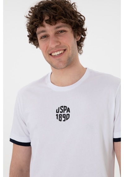 U.S. Polo Assn. Erkek Regular Fit Bisiklet Yaka Beyaz Tişört 50306900-VR013