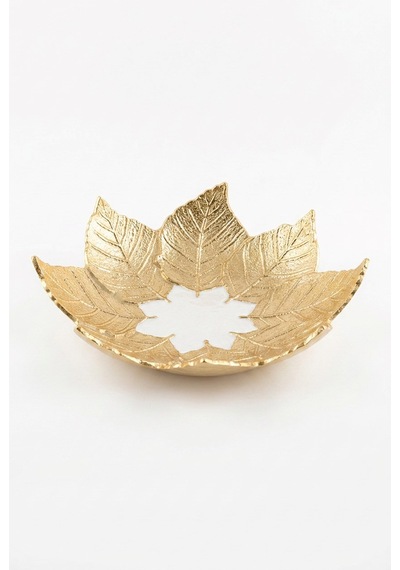 Krem Gold 8 Kollu Yaprak Tabak