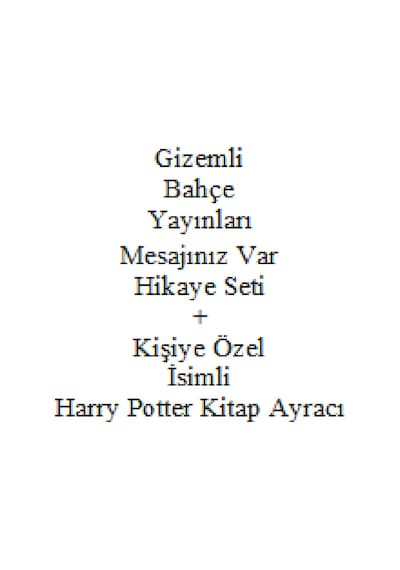 2. 3. Sınıf Hikaye Kitabı Seti Gizemli Bahçe Yayınları Mesajınız Var + Kişiye Özel İsimli Harry Potter Kitap Ayracı﻿﻿