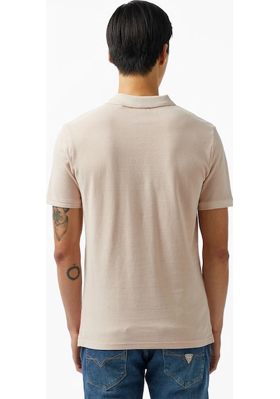 Washed Erkek Slim Fit Polo T-shirt Haki