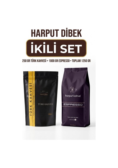İkili Set 250 Gr Türk Kahvesi + 1000 Gr Espresso Premium Roasted Coffee Beans Diğer
