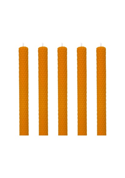 Petekoğlu 5 Adet Şamdan Mumu 21x2cm Doğal Petek Balmumu Seti Beeswax Bal Mumu Mum Özel Dekoratif Mum Balmumu Diğer