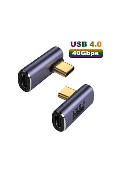 Genel L Type-c Çevirici Usb4 40 Gbps 90 Derece Dik Type-c Çevirici 1 Adet
