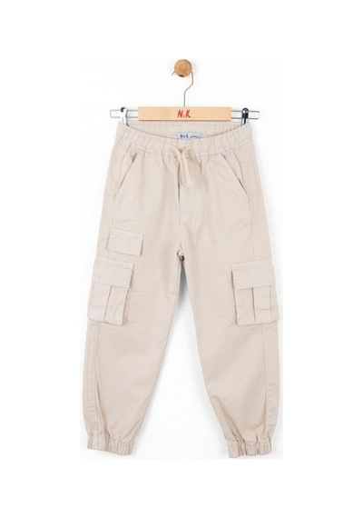 Nk Kids Çocuk Kargo Cepli Beli Paçası Lastikli Kargo Pantolon-13834-krem Krem Nk Kids Çocuk Kargo Cepli Beli Paçası Lastikli Kargo Pantolon-13834-krem Krem