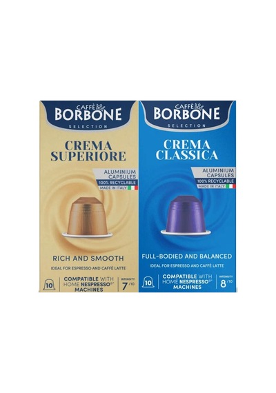 Caffe Borbone Crema Superiore & Crema Classica Nespresso Uyumlu 20'li Kapsül Kahve 2x10