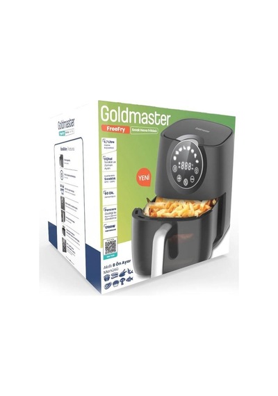 Goldmaster GM-7419 Freefry Cam Kapak Hazneli Sıcak Hava Fritözü