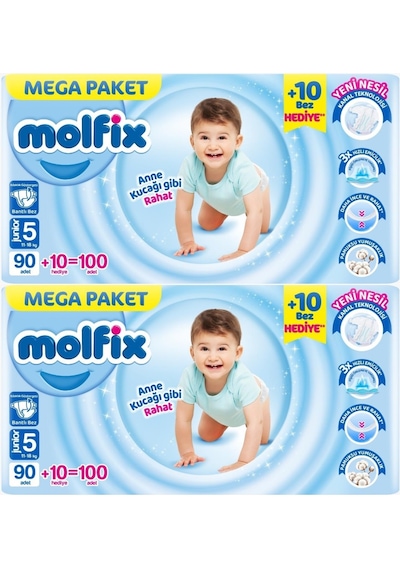 Molfix Bebek Bezi Beden:5 11-18kg Junior Mega Ekonomik 200 Adet