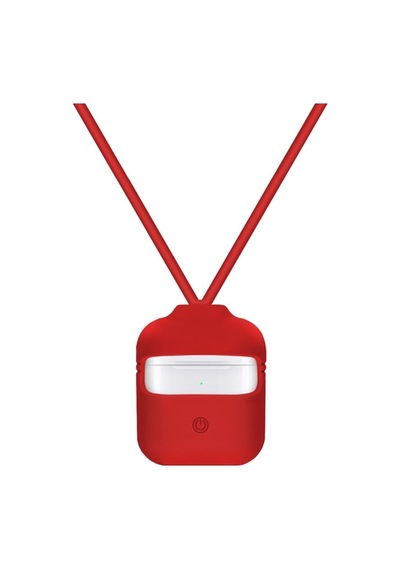 Blogy Apple Uyumlu AirPods İle Silikon Kılıf Red Kırmızı